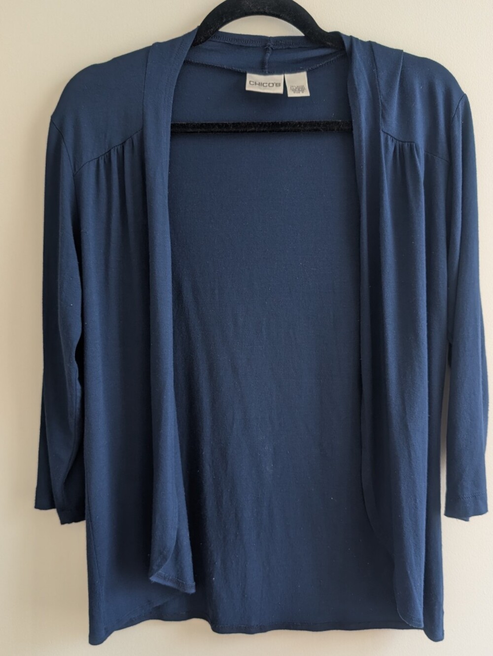Chico’s Navy Blue Open Front Cardigan Sz 0